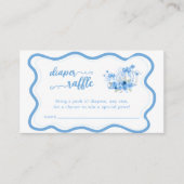 Blauwe Pompoen Bow Boy Baby shower Luier Informatiekaartje (Voorkant)