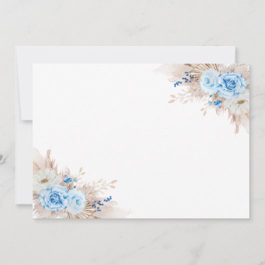 Blauwe Pompoen Dank u kaart (Achterkant)