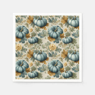 Blauwe pompoen en herfstbladeren Herfst Servet