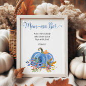 Blauwe pompoen grillig Baby shower Momosa Bar Poster