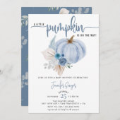 blauwe pompoen | Herfst Baby shower Kaart (Voorkant / Achterkant)