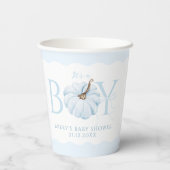 Blauwe pompoen Het is een Boy Modern Herfst Baby s Papieren Bekers (Achterkant)