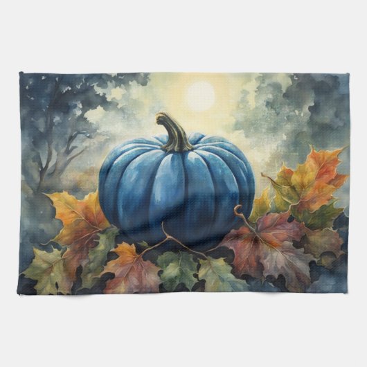 Blauwe pompoen - keukenhanddoek (Horizontaal)