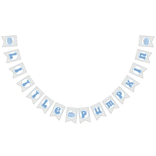 Blauwe pompoen verjaardagsfeestje banner (Alle)