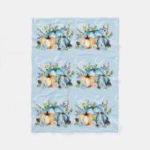 Blauwe Pompoen Waterverf Herfst   Fleece Deken (Voorkant)