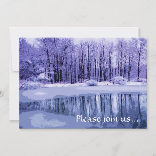 Blauwe Pond Winter Solstice Party - Uitnodiging (Voorkant)