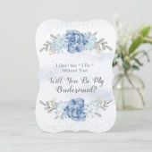 Blauwe pony zal je mijn Bridesmaïde uitnodigingen  (Staand voorkant)