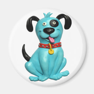 Blauwe pooch magneet