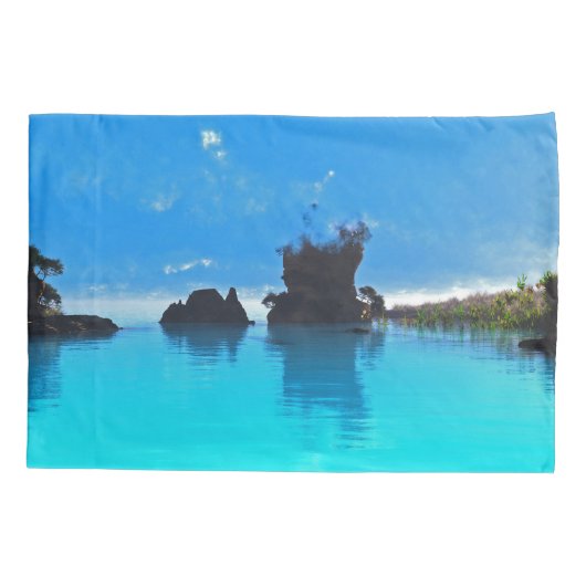 Blauwe pool kussensloop (Achterkant)