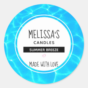 Blauwe pool Water Fotokaars / Zeep Ronde Sticker