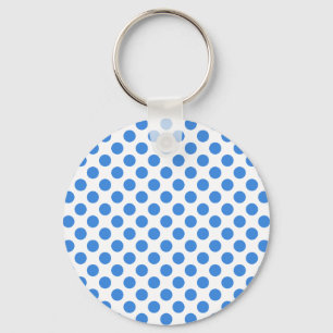 Blauwe poolpunten met achtergrond sleutelhanger