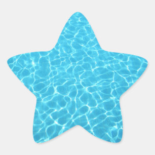Blauwe poolwaterstickers ster sticker