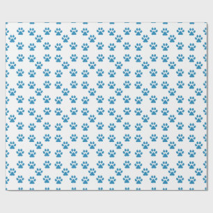 Blauwe pootafdrukken cadeaupapier