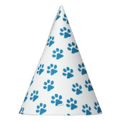 Blauwe pootafdrukken feesthoedjes (Links)