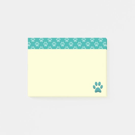 Blauwe Pootafdrukken Post-it® Notes (Voorkant)