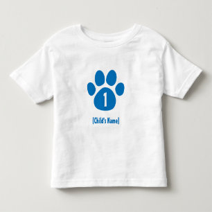 Blauwe pootdruk op zaterdag kinder shirts