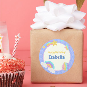 Blauwe Pop het Ronde Sticker