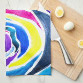 Blauwe pop roos waterverf theedoek (Quarter Fold)