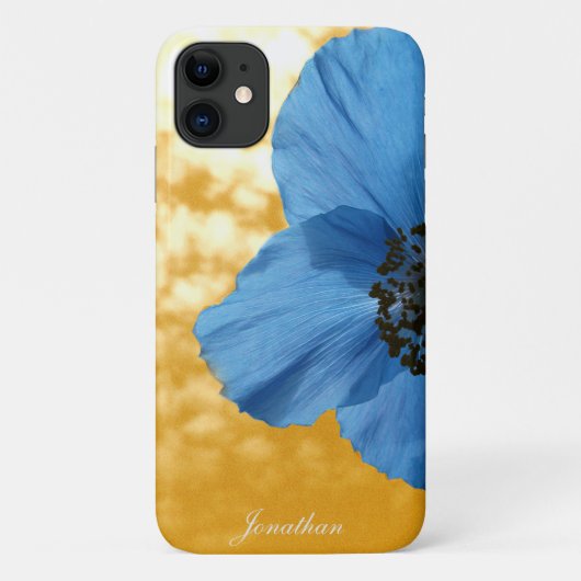 BLAUWE POPPY bloem gouden lucht Case-Mate iPhone Case (Achterkant)
