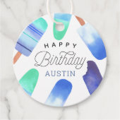 Blauwe Populair Gepersonaliseerde Kinderen Birthda Bedankjes Labels (Voorkant)