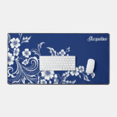 Blauwe porseleinen bloei bureaumat (Keyboard & Muis)