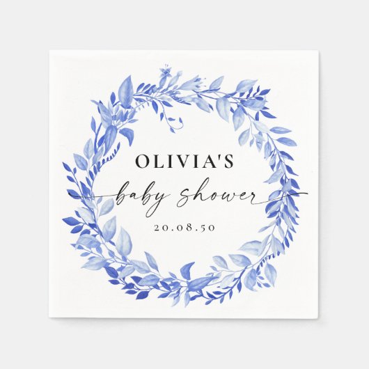 Blauwe Porseleinen Bloem Boeken Papieren Servetten (Voorkant)