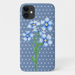 blauwe posities op witte sterren iPhone 11 hoesje