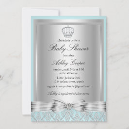 Blauwe Prins Baby Shower Uitnodiging