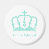 Blauwe Prins Kroon met Juwelen Gepersonaliseerd Magneet (Voorkant)