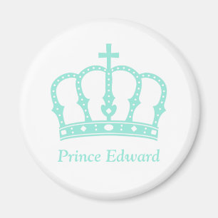 Blauwe Prins Kroon met Juwelen Gepersonaliseerd Magneet