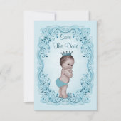 Blauwe Prins opslaan het Baby shower Datum Save The Date (Voorkant)