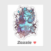 Blauwe prinses sticker (Vel)