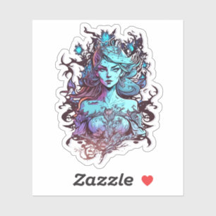 Blauwe prinses sticker