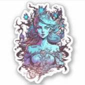 Blauwe prinses sticker (Voorkant)