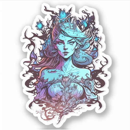 Blauwe prinses sticker (Voorkant)