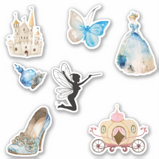 Blauwe prinses sticker pack (Voorkant)