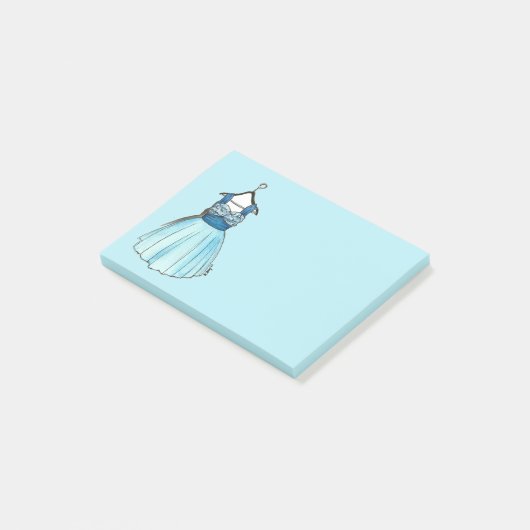  blauwe  Prom-Mode na haar Post-it® Notes (Schuin)