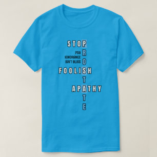 Blauwe prostaatkanker bewustzijn STOP APATHIE T-shirt