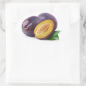 Blauwe pruimen ovale sticker (Tas)