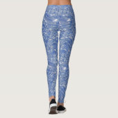 Blauwe psychedelische print Leggings (Achterkant)