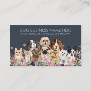 Blauwe Pug Chihuahua Corgi Poodle Bulldog Honden Visitekaartje