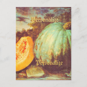 Blauwe Pumpkin Erfgoed herfst Renaissance Feestdagenkaart