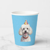 Blauwe Puppy Hond Verjaardag Paw-ty Papier Cups Papieren Bekers (Voorkant)