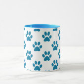 Blauwe puppy paws print koffie mok (Midden)