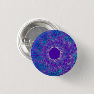 Blauwe puur Sunburst Ronde Button 3,2 Cm