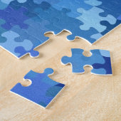 blauwe puzzel legpuzzel (Zijkant)