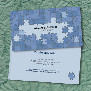 blauwe puzzel visitekaartje