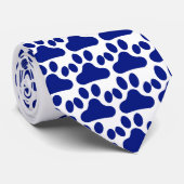 Blauwe pw afdrukken stropdas (Opgerold)
