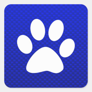 Blauwe pw afdrukken vierkante sticker