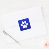 Blauwe pw afdrukken vierkante sticker (Envelop)